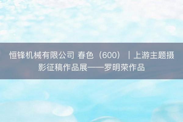 恒锋机械有限公司 春色（600）｜上游主题摄影征稿作品展——罗明荣作品
