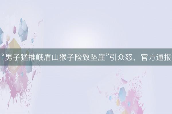 “男子猛推峨眉山猴子险致坠崖”引众怒，官方通报
