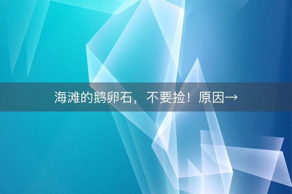 海滩的鹅卵石，不要捡！原因→
