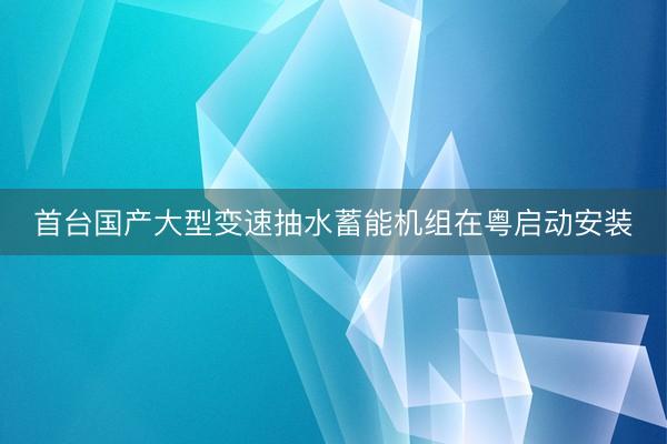 首台国产大型变速抽水蓄能机组在粤启动安装