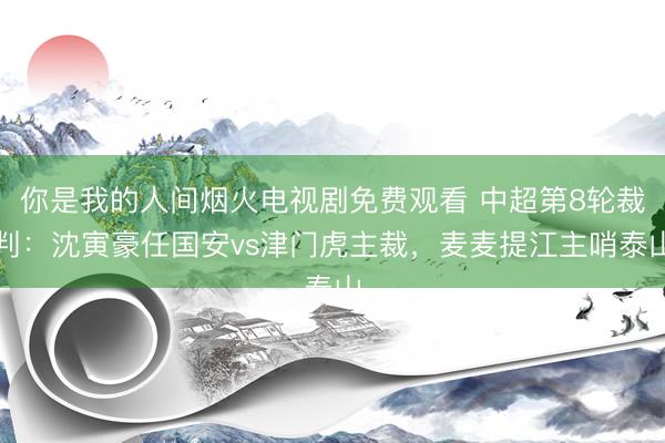 你是我的人间烟火电视剧免费观看 中超第8轮裁判：沈寅豪任国安vs津门虎主裁，麦麦提江主哨泰山