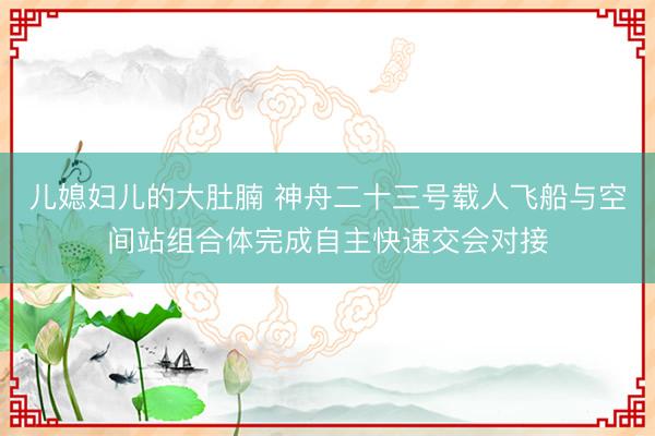 儿媳妇儿的大肚腩 神舟二十三号载人飞船与空间站组合体完成自主快速交会对接