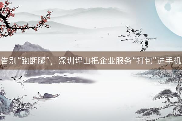 告别“跑断腿”，深圳坪山把企业服务“打包”进手机