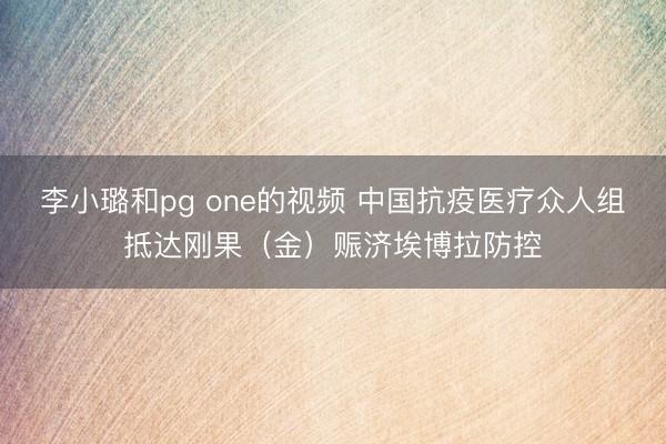 李小璐和pg one的视频 中国抗疫医疗众人组抵达刚果（金）赈济埃博拉防控