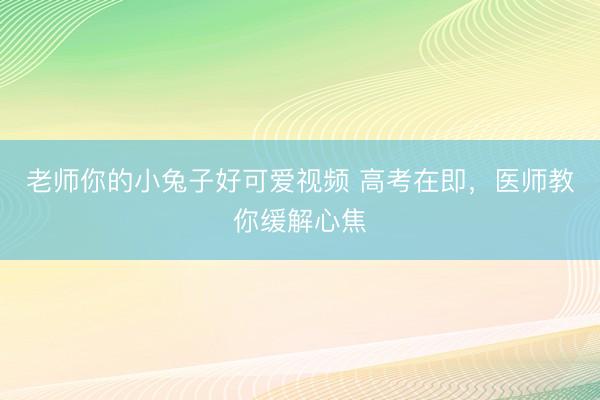 老师你的小兔子好可爱视频 高考在即，医师教你缓解心焦