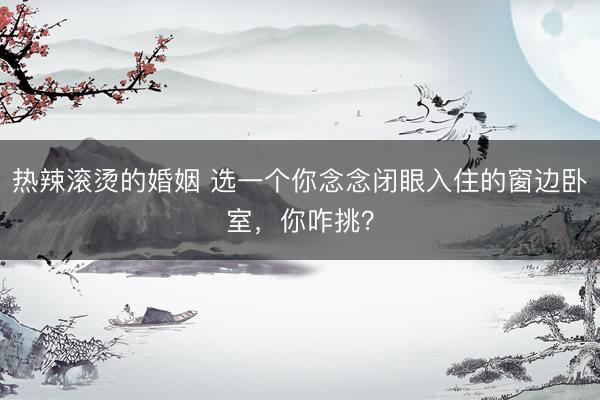 热辣滚烫的婚姻 选一个你念念闭眼入住的窗边卧室，你咋挑？