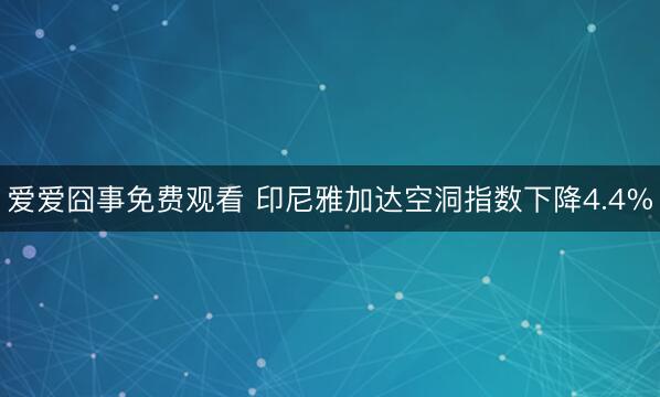 爱爱囧事免费观看 印尼雅加达空洞指数下降4.4%