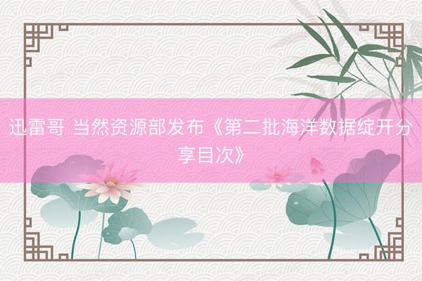 迅雷哥 当然资源部发布《第二批海洋数据绽开分享目次》