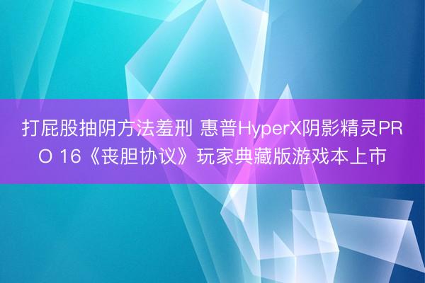 打屁股抽阴方法羞刑 惠普HyperX阴影精灵PRO 16《丧胆协议》玩家典藏版游戏本上市