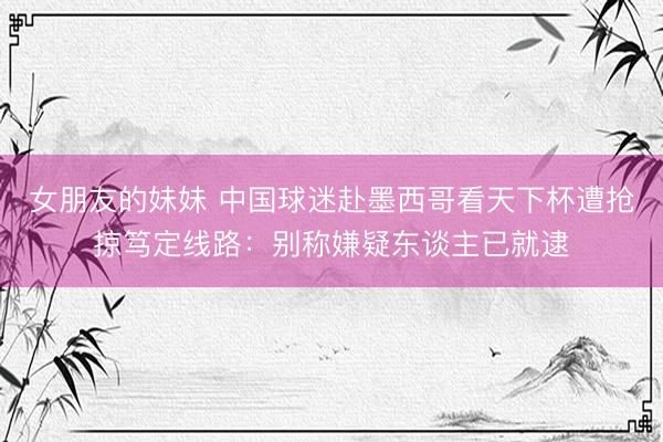 女朋友的妹妹 中国球迷赴墨西哥看天下杯遭抢掠笃定线路：别称嫌疑东谈主已就逮