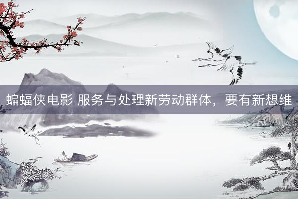 蝙蝠侠电影 服务与处理新劳动群体，要有新想维