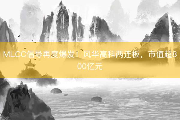 MLCC倡导再度爆发！风华高科两连板，市值超800亿元