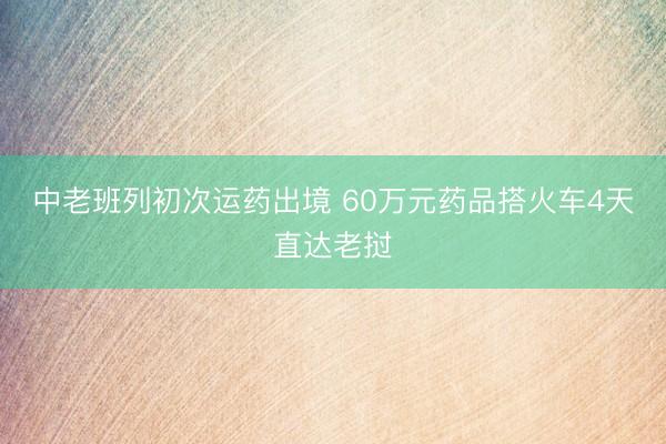 中老班列初次运药出境 60万元药品搭火车4天直达老挝